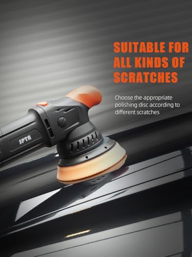 SPTA 10 Pcs Detailing Set, 5Pc 5 inch Buffing Polishing Pads, 1 Microfiber Finish Pad, 1-16 oz Polishing Cleaner, 1 Conditioning Brush, 2-16"*16" Microfiber Towel. for Dual Action and Rotary Polishers - size: 5inch (125mm)