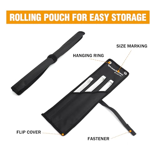 3-Piece Tire Iron Spoon, Tire Levers, Tire Tool, Tire Changing Tool 12 and 2x14 Inch, with roll-up Bag for Motorcycle Bike Lawn Mower ATV