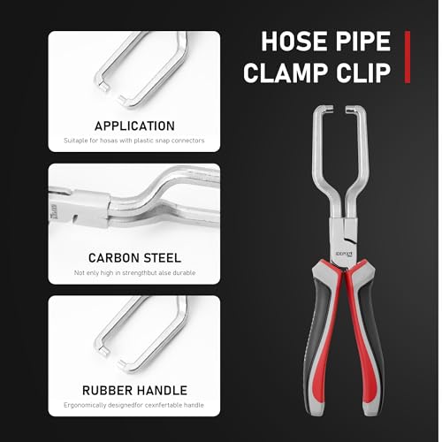 KOOPOOL 3 Pcs Electrical Disconnect Pliers Set, Heavy-Duty Automotive Connector & Fuel Line Clip Remover Tools for Rapid Disconnection in Car & Truck Repairs