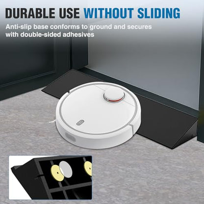Nilight 1.6" Rise Threshold Ramp for Doorways, 19.7" Wide Low Profile Rubber Smooth Access Door Ramp for Doorway, Curb, Home Steps, Bathroom - size: 1.6" Rise
