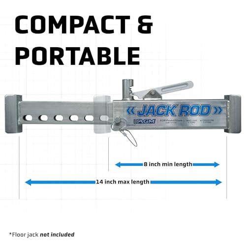 AGM Jack Rod Support Bar – 3.5 Ton Locking Bar | Jack support bar, 3.5-ton capacity, 14-inch travel, floor jack accessory - size: 3.5 Ton