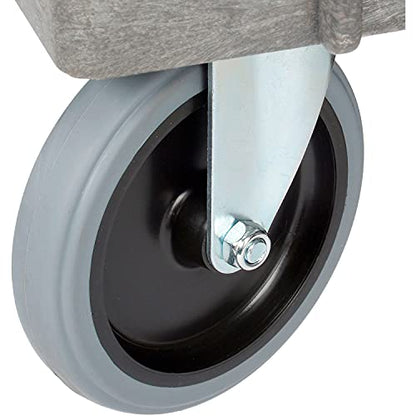 Global Industrial Plastic 2 Shelf Tray Service & Utility Cart, 38” x 17-1/2”, 5" Rubber Casters - color: Gray