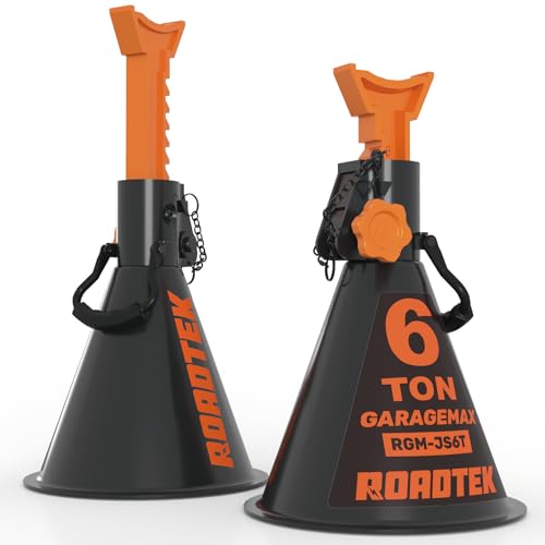 Jack Stands, 6 Ton (12,000 lbs) Heavy Duty Car Jack Stands with Integrated Steel Base and Double Locking, 15-5/16 to 23-7/8 inch Adjustable Height, for SUV, Truck, and Car, 1 Pair - size: 6 Ton | Standard