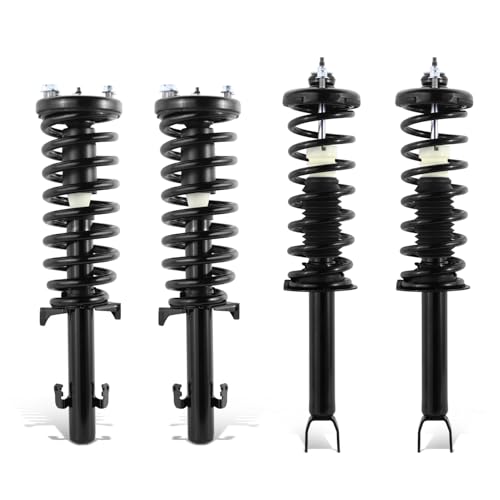 Auto Dynasty Pair of Front Coil Spring Shock Strut Mount Assembly and Rear Struts Shock Absorber Compatible with Honda Accord 2008-2012, Matte Black Powdercoat