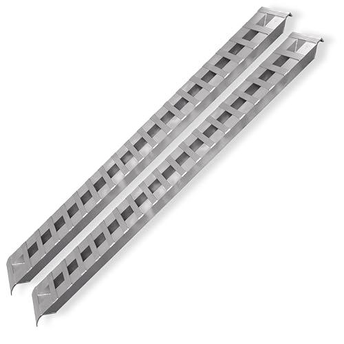 GEN-Y Hitch Heavy Duty Aluminum Loading Ramps - Set of 2, 8 Feet Long x 15 Inches Wide, 10000 lbs Capacity, Hybrid Hook and Plate Ends, Serrated Cross Rungs for Maximum Traction - size: 8'