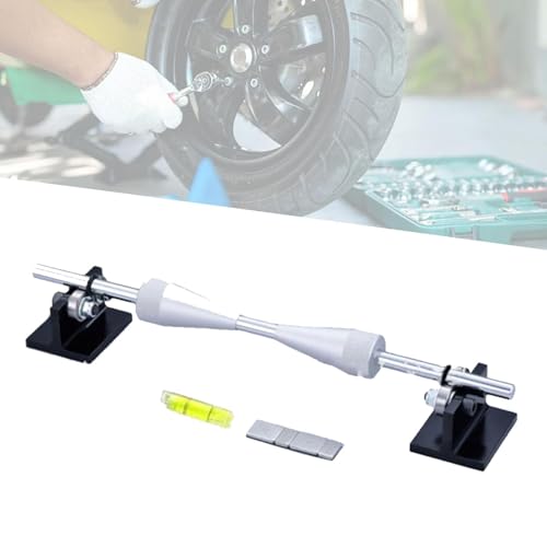Motorcycle Wheel Balancer and Truing Stand, 15.75 in Aluminum Alloy, Portable Balancing Tool with Leveling Bubble
