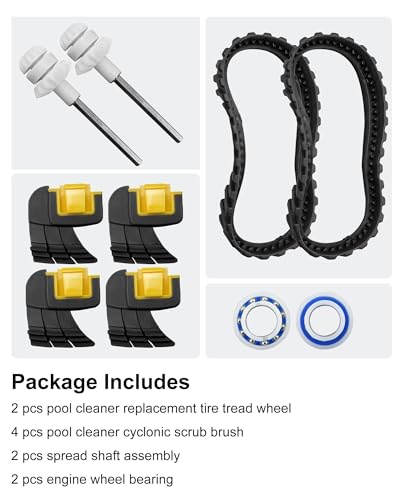 Pool Cleaner Parts Fit for Zo-diac MX8 MX6 MX8/MX6 Elite, Includes Tracks Cyclonic Srubbing Brushes Drive Shaft Bearings, Pool Cleaner Rebuild Kit Replace R0526100 R0714400 R0525100 R0527000