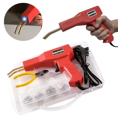 110V Plastic Welding Machine 50w Car Bumper Repair Welding Tool Welding Gun Plastic Welder Car Plastic Bumper Repair Tool Kit with Flat/Outside Corner/Inside Corner/Wave Staples and Knife