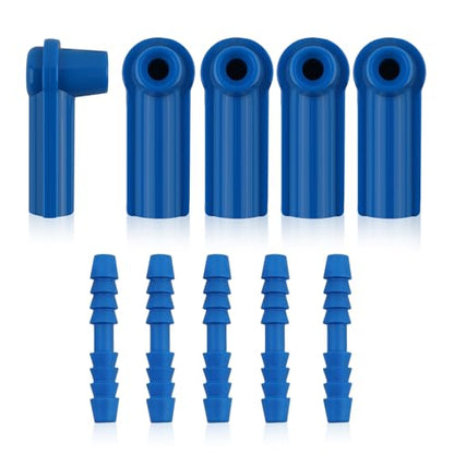 5PCS Brake Bleeder Kit Connector,Brake Fluid Bleeder Kit Bleeding Adapter Joint for Quick Brake Fluid/Air Changes,Brake Bleeder Hose Connector Fit Brake Bleeder Bottle,Vacuum Brake Bleeder (Blue) - color: Blue