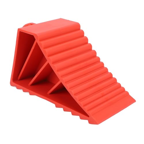 Ejoyous Heavy Duty Rubber Wheel Chock with Ribbed Anti Slip Design and Handle for Car Truck SUV Trailer RV