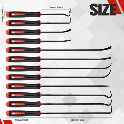 12PCS Automotive Hook and Pick Tool Set, Precision Hook and Pick Tool Set Car Auto O-Ring Seal Gasket Picks Hooks Puller Remove, Mechanic Professional Tools,Car Repair Essentials