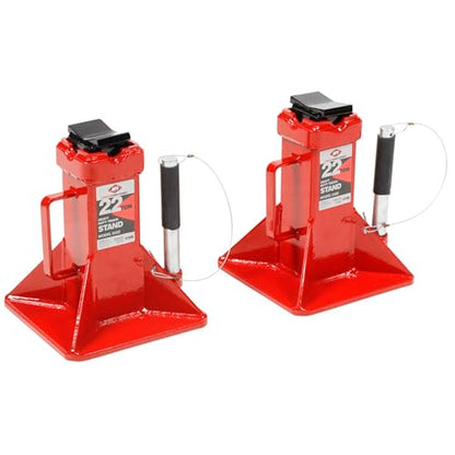 AFF 22 Ton Safety Stand Set - Heavy Duty Jack Stands for Trucks & Equipment - Pin-Style, Heavy Gauge Steel, ASME PASE-2019 - Pack of 2 - (Available in 2 Duty Levels)