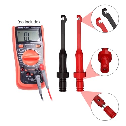 2PCS Multimeter Automotive Test Leads Kit with Wire Piercing Probe Clip, 4mm Banana Plug Extension Test Leads and Insulation Puncture Probe Set for Diagnostic Electrical Testing
