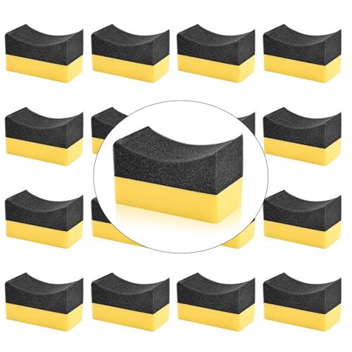 12 PCS Tire Shine Applicator Pad | Tire Dressing Applicator Sponge, Foam Applicator Pad Tire Sponge Color Polish Applicator Pad for Car Glass Porcelain