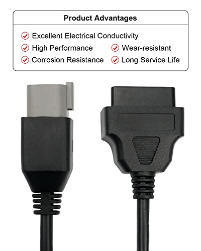 6Pin to 16Pin Motorcycle OBD Diagnostic Cable Adapter Fit for BRP Moto | CAN OBD2 OBDII Diagnostic Tool, ATV UTV Motorcycle Bike Clut, Not fit for seadoo and Not for Jet Skis