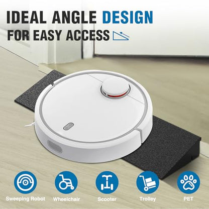 Nilight 1.6" Rise Threshold Ramp for Doorways, 19.7" Wide Low Profile Rubber Smooth Access Door Ramp for Doorway, Curb, Home Steps, Bathroom - size: 1.6" Rise