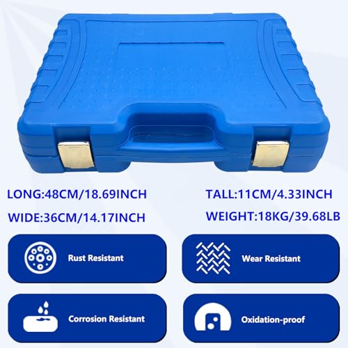 ZKTOOL 40Pcs Universal Pull and Press Sleeve Kit, Bushing Press Tool Set for Most Engine Cars Vehicles, Seal Bearing Bushing Removal Installation Tool Kit 5 Pulling Spindles with Nuts Case & Gloves