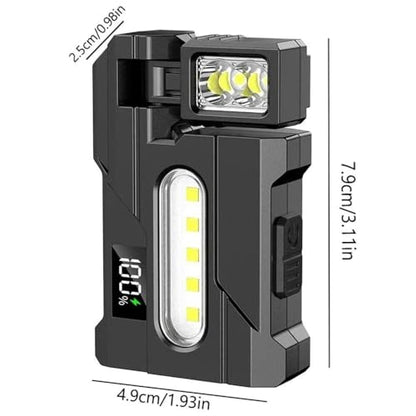 Wrrozz G5 Rechargeable EDC Flashlight, Black Flat Mini Pocket, Magnetic | Powerful 500 Lumens Super Bright Small Flash Light with Clip, 1500mAh Portable Keychain Torch for Outdoor Camping Emergencies - size: D-1 pack