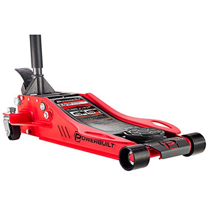 Powerbuilt 2.5 Ton Low Profile Fast Lift Floor Jack – Heavy Duty Dual Piston Quick Pump, 3" to 19.5" Lift Range for Cars, Trucks, SUVs – Precision Foot Pump, Wide Saddle – 240076 - size: 2.5 Ton Low Profile