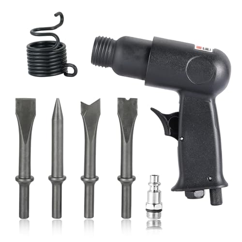 150mm Air Hammer Kit with 4 Chisels & Quick Change Retainer, 4500 BPM Pneumatic Hammer Shovel Tool, Air Shovel Tool for Automotive, Metal, and Masonry Work
