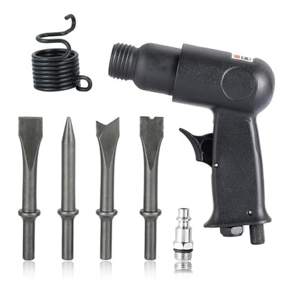 150mm Air Hammer Kit with 4 Chisels & Quick Change Retainer, 4500 BPM Pneumatic Hammer Shovel Tool, Air Shovel Tool for Automotive, Metal, and Masonry Work