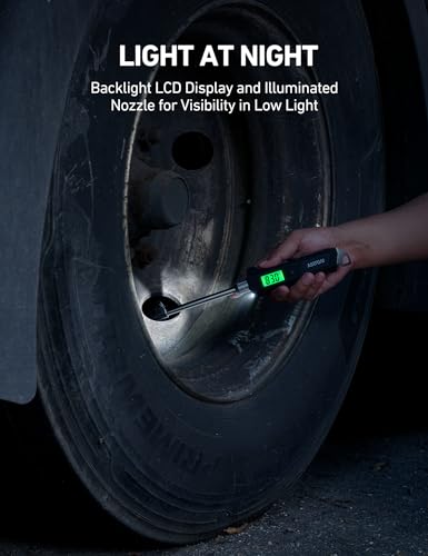 AstroAI Heavy Duty Digital Tire Pressure Gauge 0-230 PSI Calibrated to ANSI B40.7 Grade 2A (0.5%) with Backlit LCD & Flashlight, Stainless Steel for Truck RV Car Motorcycle Bike, 2Pack - size: 2 Pack, style: Long Version