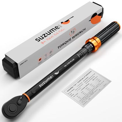 SUZUME Torque Wrench 1/2 Drive (10-170 Ft. Lb/ 14-231 N.m) ±3% High Accuracy Torque Wrench 72 Tooth Dual-Direction Adjustable Dual-Scales Torque Wrenches for Bicycle, Moto, Car - size: 10-170 Ft.Lb, style: 1/2-Inch