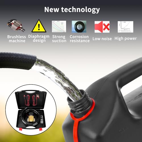 12 V Fuel Gasoline Transfer Pump Kit | Transfers Up to 125 Gallons of Gasoline Diesel Or Water per hour,Great for Vehicles, Boats, Equipment(No temperature at work） - color: 2 kit-gold