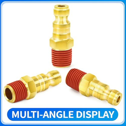 ChillWaves Automotive T-Style Air Plug, 1/4" NPT Male Pneumatic Plugs, Air Compressor Accessories Fittings(10-PACK) - size: 1/4" MNPT, style: PACK OF 10