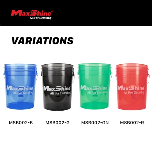 Maxshine 5 Gallon Universal Detailing Bucket – Car Wash Bucket for Scratch-Free Washing – Garage Storage & Auto Detailing Tool Holder – Holds Soap, Foam Cannon, Brushes, Microfiber Towels (Black) - color: 5g Bucket (Black)
