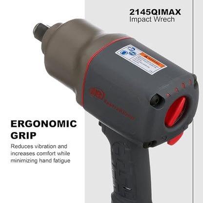 Ingersoll Rand 2145QiMAX 3/4" Drive Air Impact Wrench – Quiet Technology, 1,350 ft-lbs Powerful Reverse-Torque Output, 7-Vane Motor, Steel Hammer Case - style: 2145QIMAX - Standard Anvil