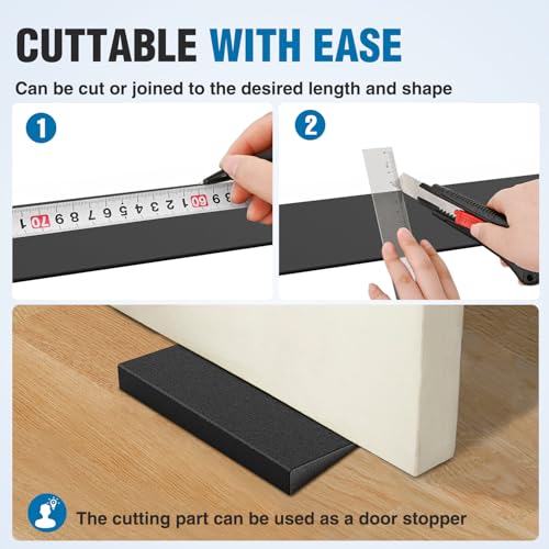 Nilight 0.6" Rise Threshold Ramp for doorways, 39.4" Wide Low Profile Cuttable Rubber Wheelchair Access Door Ramp for Doorway, Curb, Home Steps, Bathroom - size: 0.6" Rise