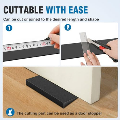 Nilight 0.6" Rise Threshold Ramp for doorways, 39.4" Wide Low Profile Cuttable Rubber Wheelchair Access Door Ramp for Doorway, Curb, Home Steps, Bathroom - size: 0.6" Rise
