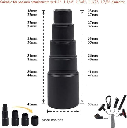 Vacuum Attachments for Shop Vac Attachment Accessories, 1 1/4" to 2 1/2" Vacuum Hose Adapter, 1.25" Vacuum Extension Wand, 25 inch Flexible Crevice Tool, 1.25" Horse Hair Round Dust Brush - size: M 11 Pcs