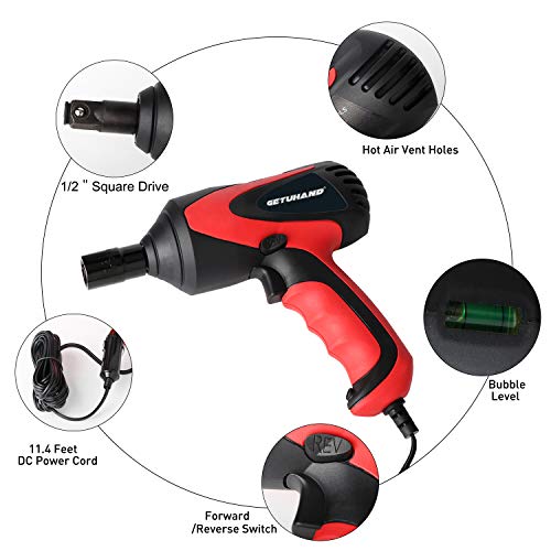 Car Impact Wrench 1/2 Inch & 12 Volt Portable Electric Impact Wrench Kit, Tire Repair Tools with Sockets and Carry Case