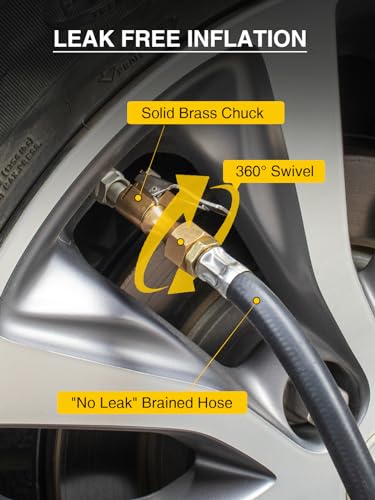 Digital Tire Inflator with Pressure Gauge, 200 PSI, Heavy Duty Air Compressor Accessories, Comes with a Portable Carrying Box - size: 200PSI with case