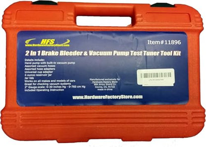 HFS (R 2 in 1 Brake Bleeder Kit Hand held Vacuum Pump Test Set for Automotive with Protected Case (Pack of 2) - size: 2 in 1 Brake Bleeder Kit (Pack of 2)