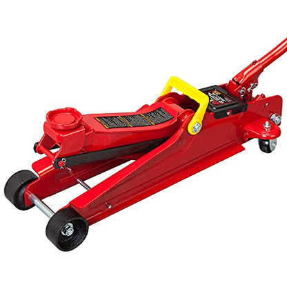 Big RED T825051 Torin Hydraulic Low Profile Trolley Service/Floor Jack with Single Piston Quick Lift Pump, 2.5 Ton (5,000 lb) Capacity, Red - size: 2.5 ton