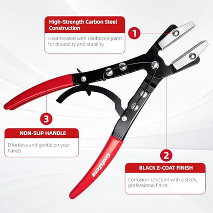 3-Piece Ratcheting Hose Pinch Off Pliers Set 8" 10" 12" Locking Hose Pinch Pliers Set for Radiator Coolant Automotive Fuel Lines