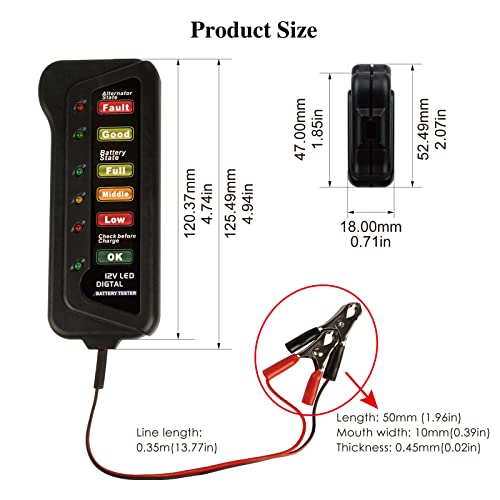 Battery Tester Battery Capcity Indicator Work 6 Indicators for Rv Golf Cart Lawn Mower Electric Bike Motorcycle