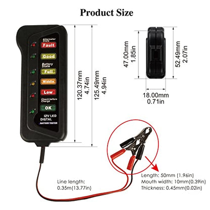 Battery Tester Battery Capcity Indicator Work 6 Indicators for Rv Golf Cart Lawn Mower Electric Bike Motorcycle