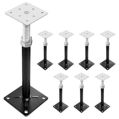 House Floor Jacks for Leveling, Adjustable Jack Post with 11"-16" Height Range, 2-3Ton Load Capacity Heavy-Duty Floor Jacks & RV Step Stabilizer (8 Pack) - color: Black 8 Pack