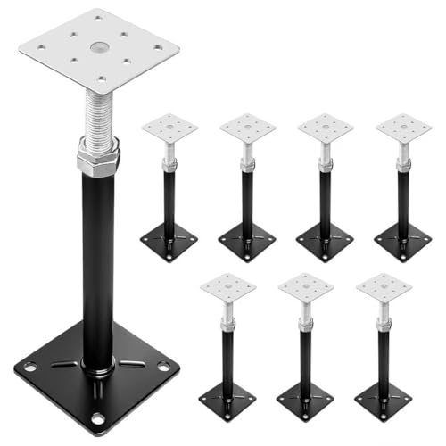 House Floor Jacks for Leveling, Adjustable Jack Post with 11"-16" Height Range, 2-3Ton Load Capacity Heavy-Duty Floor Jacks & RV Step Stabilizer (8 Pack) - color: Black 8 Pack