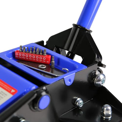 Heavy Duty Hydraulic Floor Jack, Low Profile, Steel Racing Jack w/2 Piston Quick Lift Pump, 4"-21" Lift, 3.5 Ton (7000lb) Capacity, Blue - color: Lift 4"-21" 3.5 Ton(7,000lb) Blue Steel