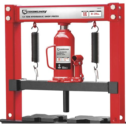 Strongway 12-Ton Hydraulic H-Frame Shop Press | Controlled pressing force, Automotive repair, Bearing service, Straightening/fabrication, Shop-ready construction - style: 12 ton