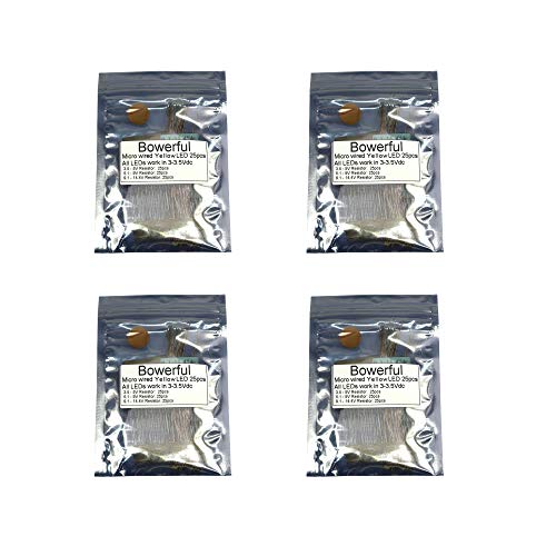 100pcs Pre-soldered Micro Litz Wired Leads Golden Yellow SMD Led 0603 + Muti-Resistor NEW - color: (6)Golden Yellow, size: 100pcs