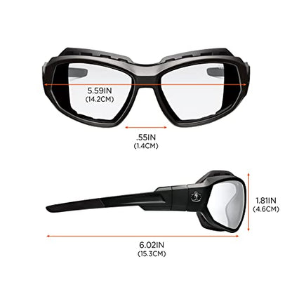 Ergodyne Skullerz Loki Convertible Anti Fog/Scratch Safety Spoggles Glasses-Includes Gasket and Strap to Convert to Goggle - color: Clear Lens