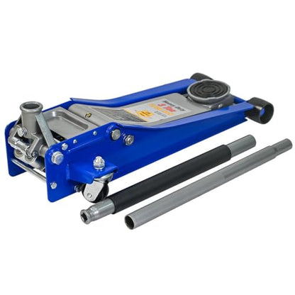 3 Ton Low Profile Aluminum & Steel Racing Floor Jack, Dual Piston Quick Lift Hydraulic Jack, 2.95"–19.9" Lifting Range, Heavy-Duty Car Jack with Rubber Saddle & 2-Piece Handle