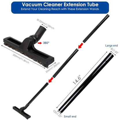 Alrens 14PCS Universal Vacuum Attachments for Shop Vac with Extension Wand | Versatile Vacuum Accessories, Crevice Tool and Adapters for Home, Car Cleaning & Workshop, Easily Clean Hard-to-Reach Areas - style: 14PCS