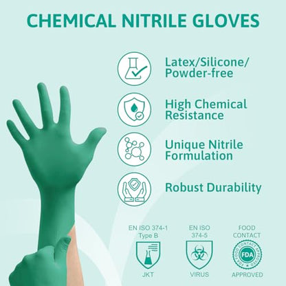 TouchNTuff 92-600 Nitrile Gloves - Disposable, Chemical Splash Resistant, Size Large. - color: Blue, size: Size 9 (Pack of 100)